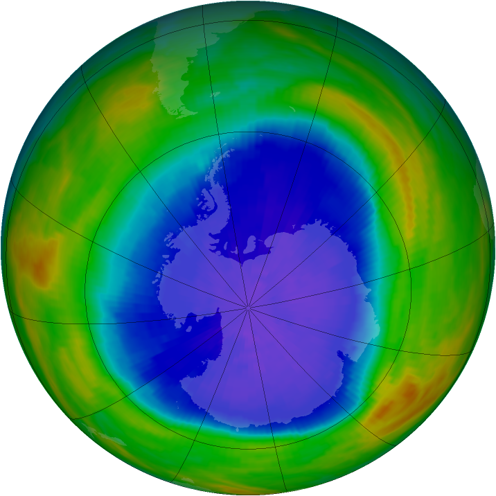 Antarctic ozone map for 28 September 1987